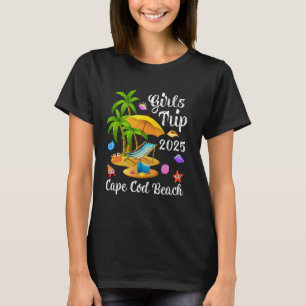 Camiseta Viagem de Meninas Férias de Verão 2025 Massachuset