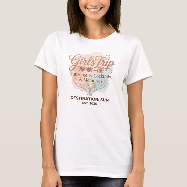Camiseta Viagem de Meninas - Férias de Verão - Protetores s (Frente)