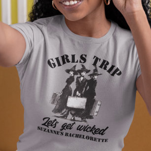 Camiseta Viagem de Meninas Halloween Bruxas Festa Personali