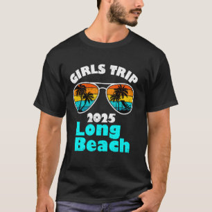 Camiseta Viagem de Meninas Long Beach 2025 Fim de Semana Fe