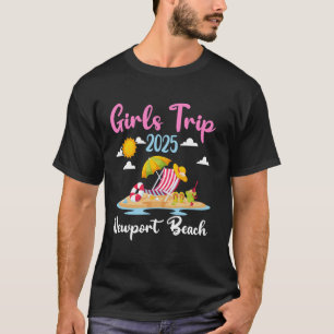 Camiseta Viagem de Meninas para Newport Beach 2025 Férias d