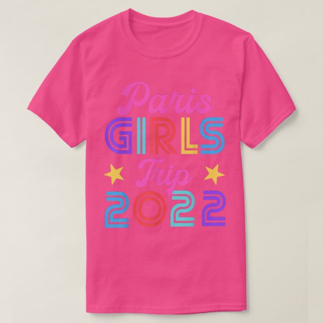 Camiseta Viagem de Meninas para Paris 2022 Conjunto de Fim  (Frente do Design)