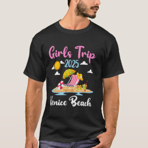 Camiseta Viagem de Meninas para Venice Beach 2025 Férias de