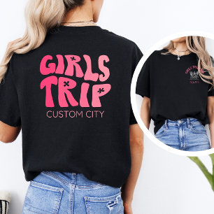 Camiseta Viagem de Meninas Rosa Menina 2026 Viagem Personal