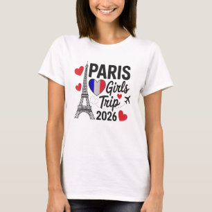 Camiseta Viagem de Meninas Sassy Paris 2026 Férias Reunião