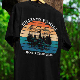 Camiseta Viagem de montanha de férias da família de nomes p