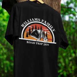 Camiseta Viagem de montanha de férias da família de nomes p