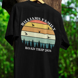 Camiseta Viagem de montanha de férias da família de nomes p
