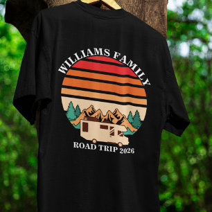 Camiseta Viagem de montanha de férias da família de nomes p