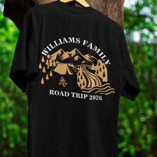 Camiseta Viagem de montanha de férias da família de nomes p