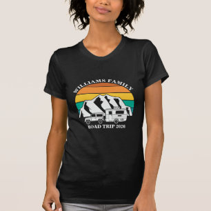 Camiseta Viagem de montanha de férias da família de nomes p