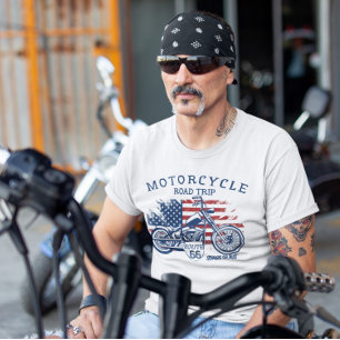 Camiseta Viagem de Moto pela Rota 66 Sturgis ou Fracasso