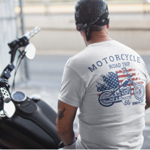 Camiseta Viagem de Moto pela Rota 66 Sturgis ou Fracasso 