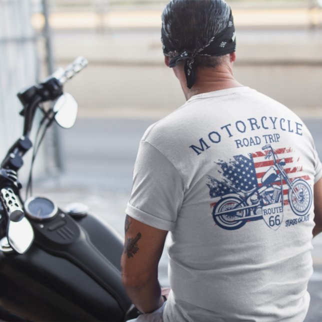 Camiseta Viagem de Moto pela Rota 66 Sturgis ou Fracasso  (Criador carregado)