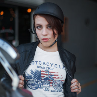 Camiseta Viagem de Moto pela Rota 66 Sturgis ou Fracasso