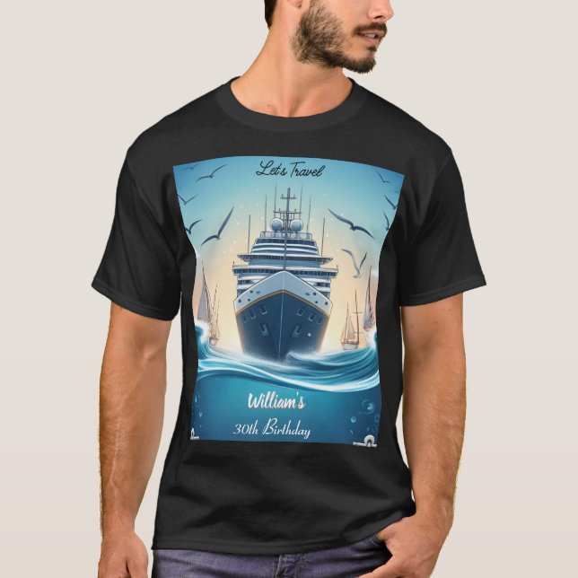 Camiseta Viagem de Ondas Oceânicas Yacht aniversário de 30  (Frente)