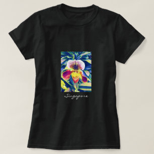 Camiseta viagem de Orquídea de Singapura Sudeste Asiático