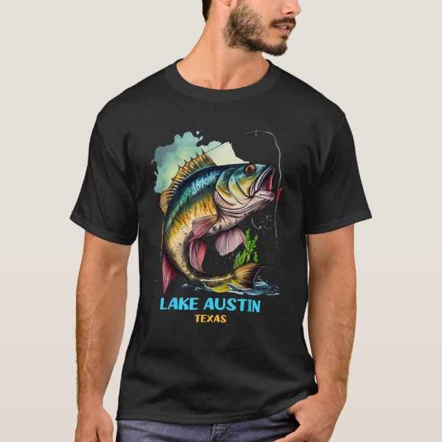 Camiseta Viagem de pesca com fly fishing no Lago Austin Tex (Frente)