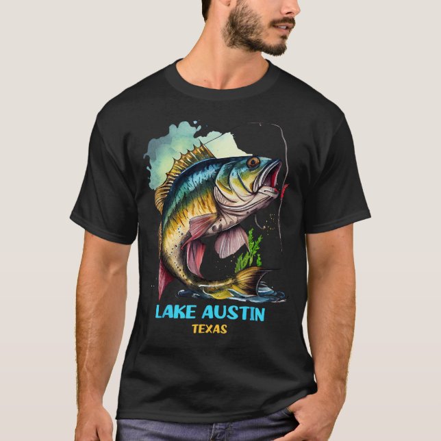 Camiseta Viagem de pesca com fly fishing no Lago Austin Tex (Frente)