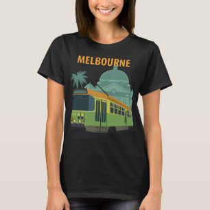 Camiseta Viagem de pôr do sol no bonde de Melbourne