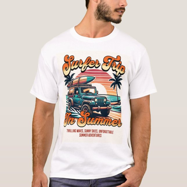 Camiseta Viagem De Surfista No Verão (Frente)