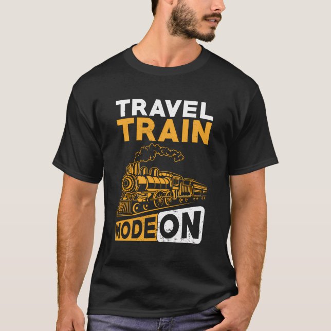 Camiseta Viagem de Trem Ferrovia Modo Trem Ativado (Frente)