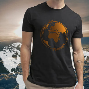 Camiseta Viagem de vamos VIAGEM Mapa mundial