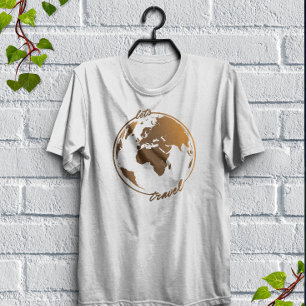 Camiseta Viagem de vamos VIAGEM Mapa mundial