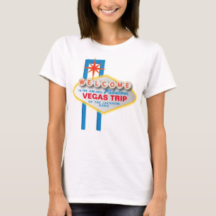 Camiseta Viagem de Vegas com o símbolo de boas-vindas a Las