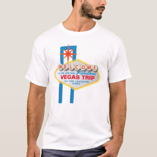 Camiseta Viagem de Vegas com o símbolo de boas-vindas a Las