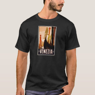 Camiseta Viagem de Venezia Italia da gôndola do vintage