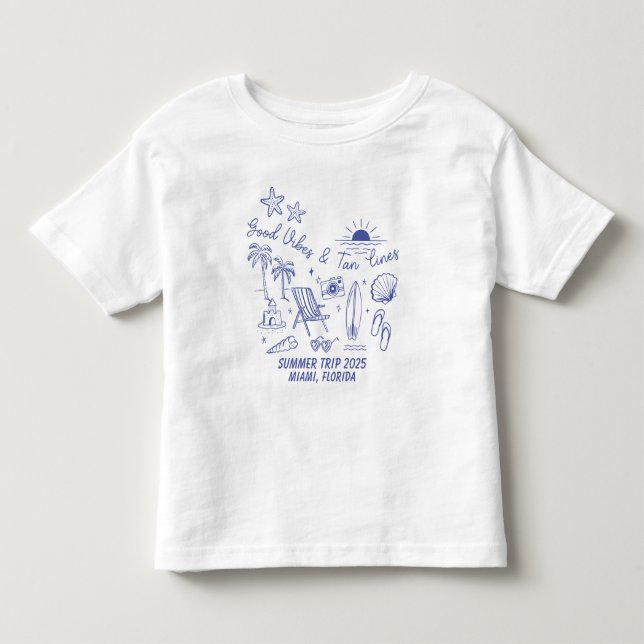 Camiseta Viagem de Verão Personalizada da Família ao Grupo  (Frente)