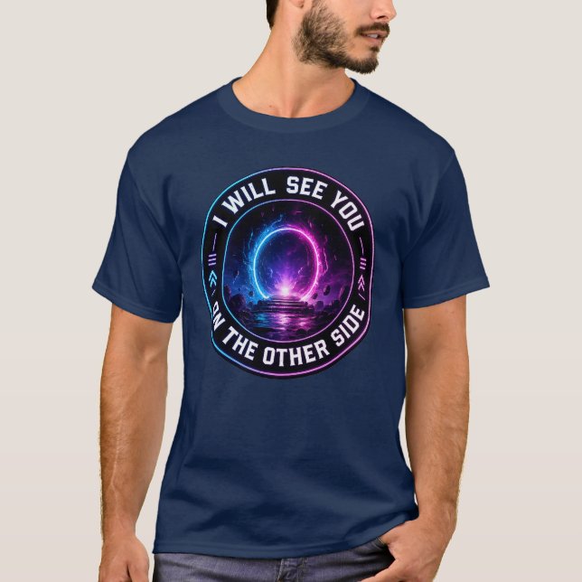Camiseta Viagem de Volta Desconhecida Portal Neon  (Frente)
