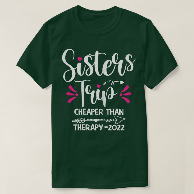 Camiseta Viagem de Womens Sisters 2022 Férias da Família Fi (Frente do Design)