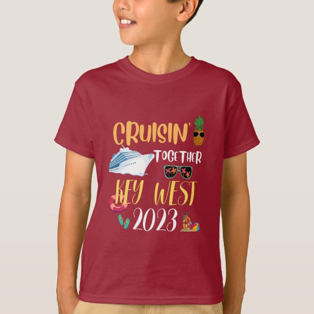 Camiseta viagem do Key West Cruise 2025 Family Friends Grou (Frente)