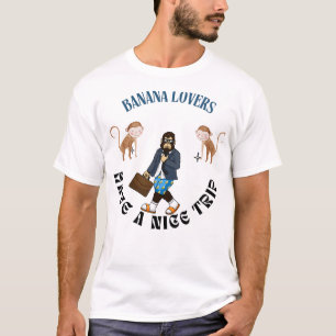 Camiseta Viagem do Macaco para Amantes de Banana e Diversão