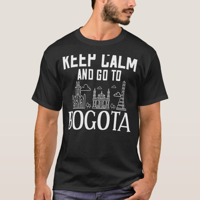 Camiseta Viagem do Mapa da Cidade da Colômbia em Skyline (Frente)