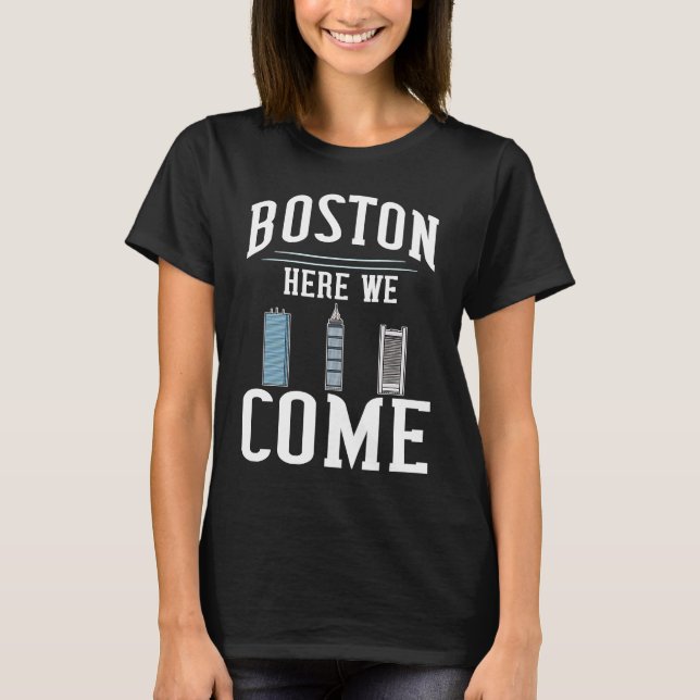 Camiseta Viagem do Mapa da Cidade de Boston Massachusetts (Frente)