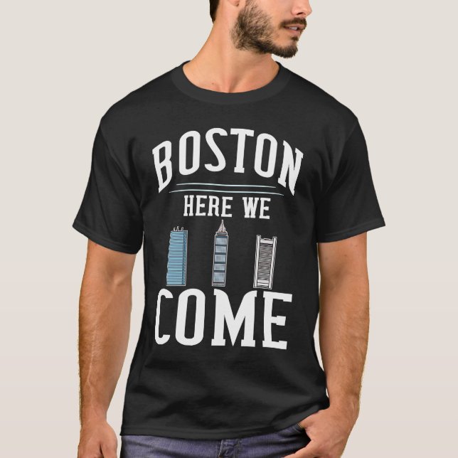 Camiseta Viagem do Mapa da Cidade de Boston Massachusetts (Frente)