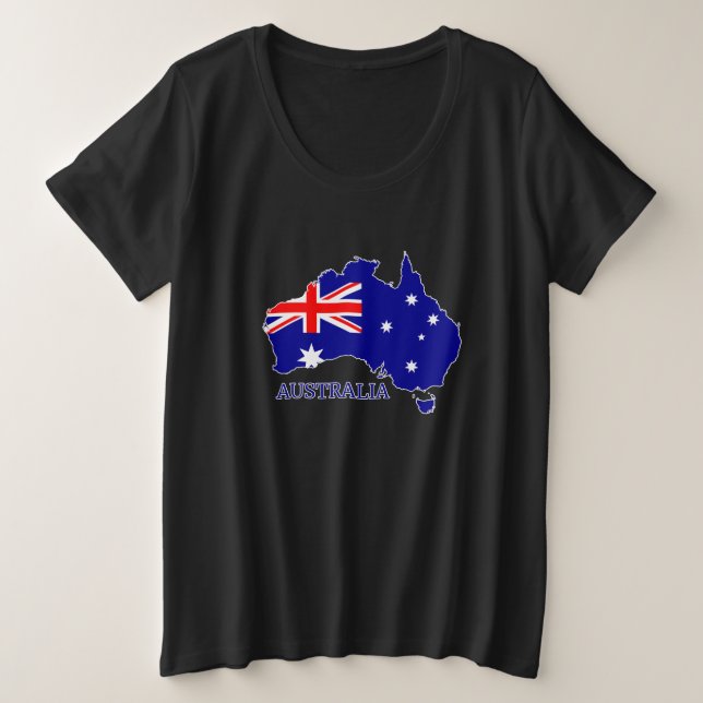 Camiseta Viagem do Mapa de Sinalizador Australiano (Frente do Design)