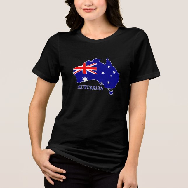 Camiseta Viagem do Mapa de Sinalizador Australiano (Frente)