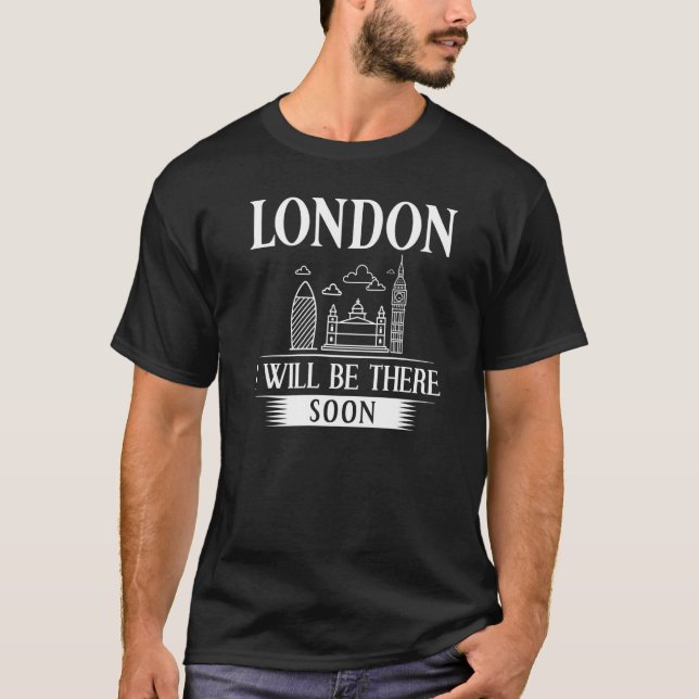 Camiseta Viagem do Mapa Skyline City in Londres (Frente)