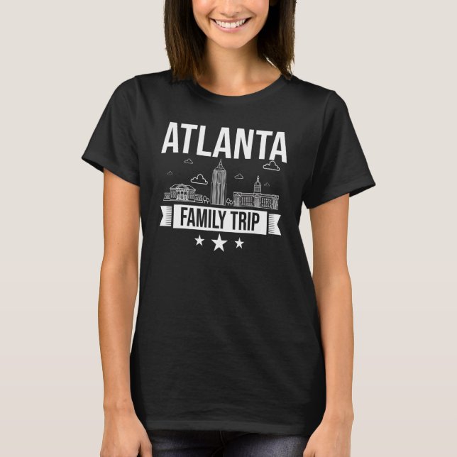 Camiseta Viagem do Mapa Skyline da Cidade de Atlanta Georgi (Frente)
