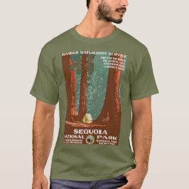 Camiseta Viagem do Parque Nacional Vintage Retro Sequoia