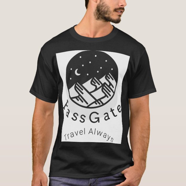 Camiseta Viagem do PassGate Sempre Negra (Frente)