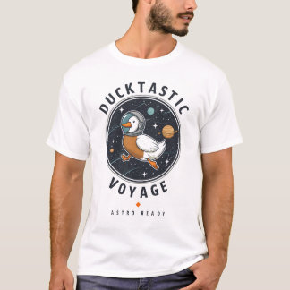 Camiseta Viagem Ducktastic - Pato Astro Pronto no Espaço