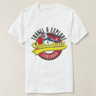 Camiseta Viagem e Explore o logotipo fabuloso dos Camarões