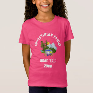 Camiseta Viagem em Estrada para a Família de Meninas Cutes