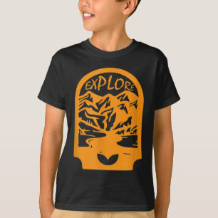 Camiseta Viagem Explorar Garoto de Campos Casuais Gráficos 