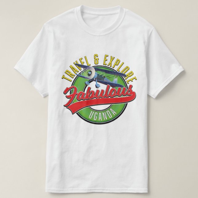 Camiseta Viagem Explore Fabuloso Uganda (Frente do Design)